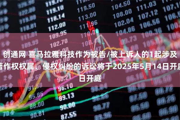 创通网 喜马拉雅科技作为被告/被上诉人的1起涉及著作权权属、侵权纠纷的诉讼将于2025年5月14日开庭